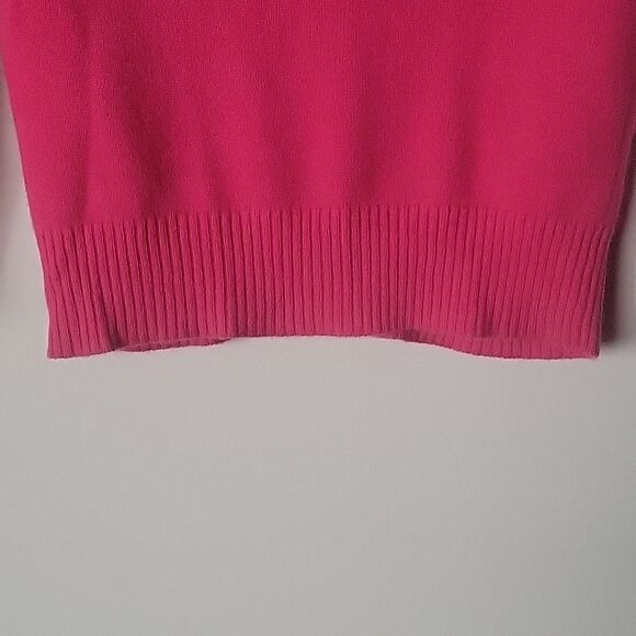 NEW VTG Express Pink XS Cashmere Sweater Cardigan Y2K Coquette Fitted 50s 60s - Picture 12 of 13